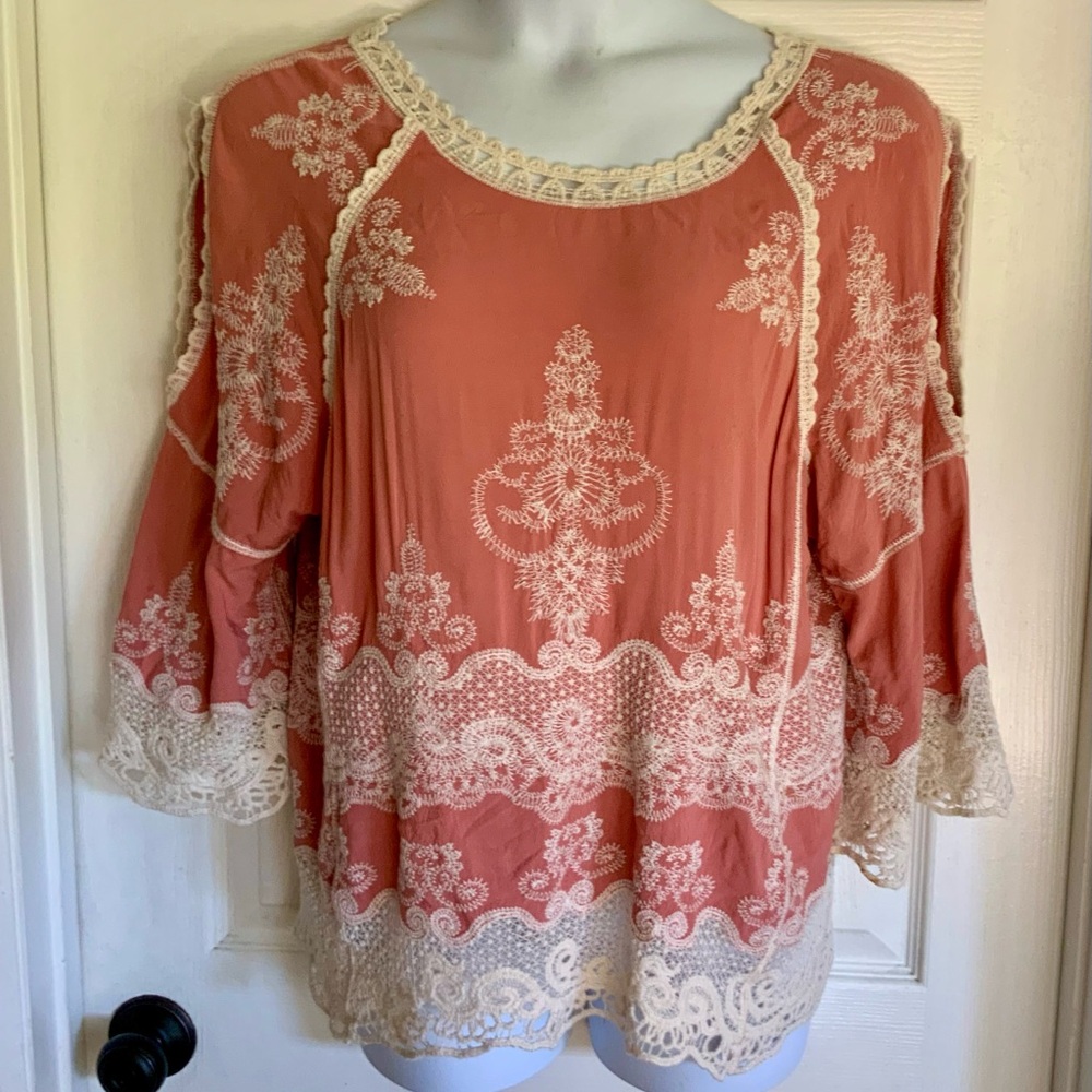 ANA & ROSE…Embroidered oversized top